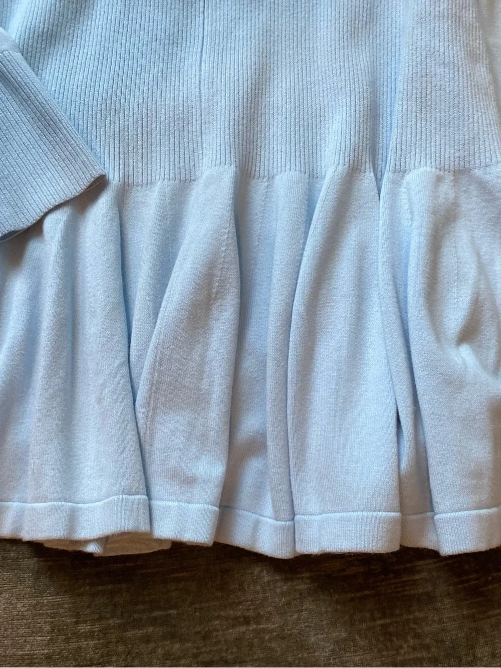 Free People Sky Blue Ribbed Knit Top